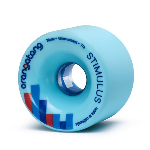 Orangatang Stimulus 70 mm 77a Freeride Longboard Skateboard Wheels (Blue, Set of 4)