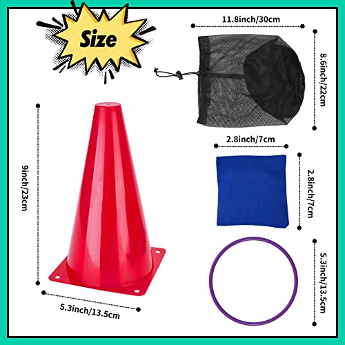 53PCS Outdoor Carnival Lawn Games Set with Bean Bags Ring Toss Potato Sack Race