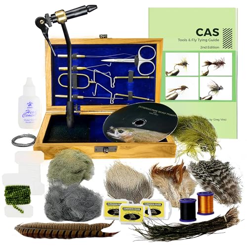 Creative Angler Z797 Wooden Fly Tying Kit with Materials Book & DVD - Starter Set