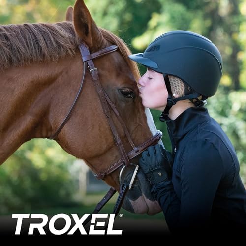 Black Medium Ultralight Horse Riding Helmet with Adjustable Fit - Safety Equestrian Gear