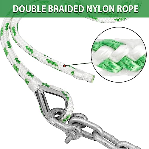Boat Anchor Kit 13LB Fluke Anchor with Chain & Rope for 20-32 FT Boats
