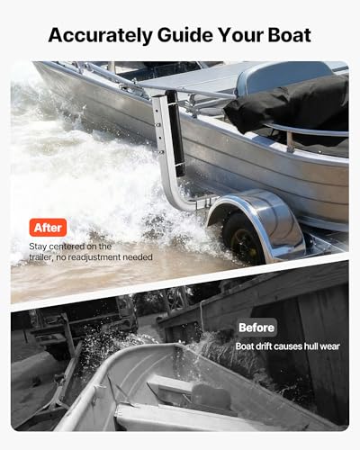 18.5-Inch Roller-Style Boat Trailer Guide Poles with Adjustable Width - L Shape, 2PCS