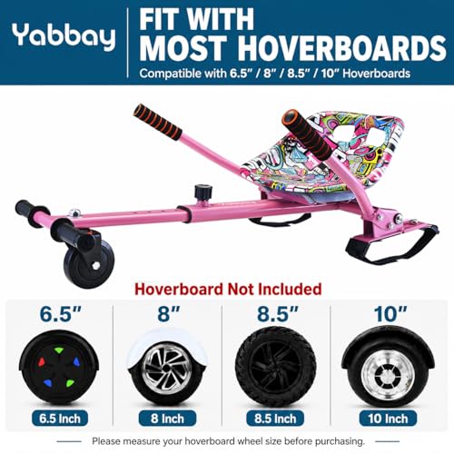 Yabbay Pink Eco-Friendly Hoverboard Seat Attachment for Kids - Safe & Easy to Install