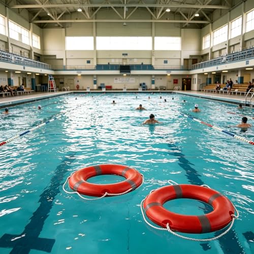 Sekeline 22 Inch Life Buoy Throw Ring Set with 30M Floating Rope & Reflective Tape