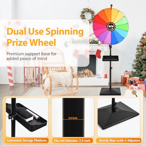AugFir 24-Inch Adjustable Height Prize Wheel for Parties & Events
