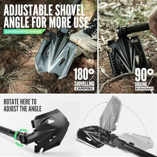 Zune Lotoo Tactical Survival Shovel Multi-Tool Folding Camping Shovel