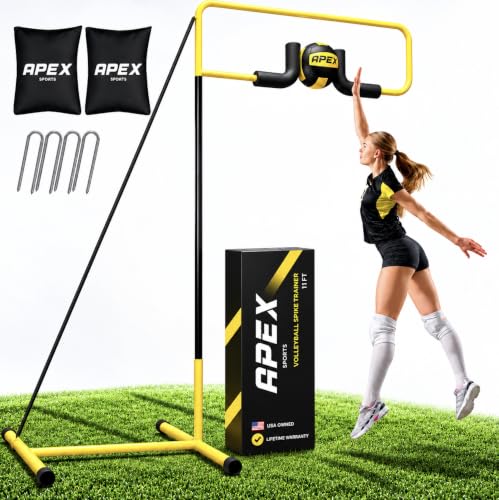 Apex Sports Volleyball Spike Trainer - Adjustable Solo Practice Station