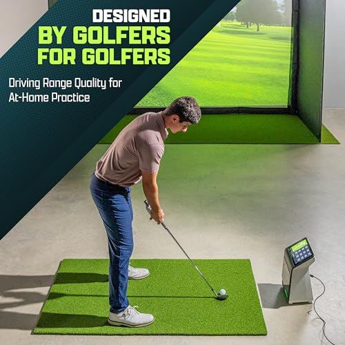 Pro Golf Hitting Mat 5’ x 3’ Turf for Indoor Outdoor Practice with 3 Tees