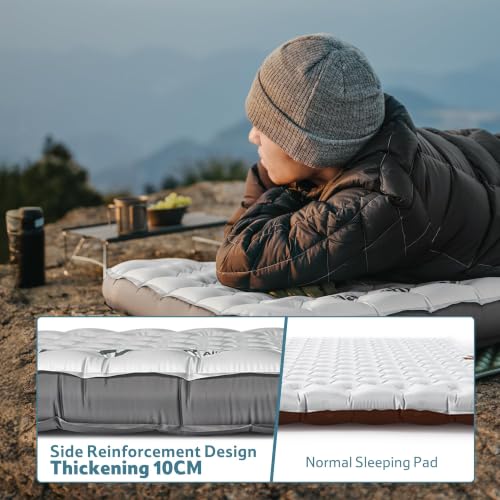 Ultralight Sleeping Pad with Sidewalls - Silver Large, 20oz Insulated Camping Mat