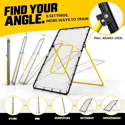 Apex Sports Volleyball Rebounder - Adjustable 7x4 ft Training Net for Practice