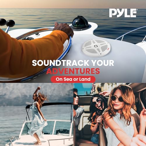 Pyle Snow 6.5-Inch Waterproof Marine Bluetooth Speakers - 600W Boat Audio