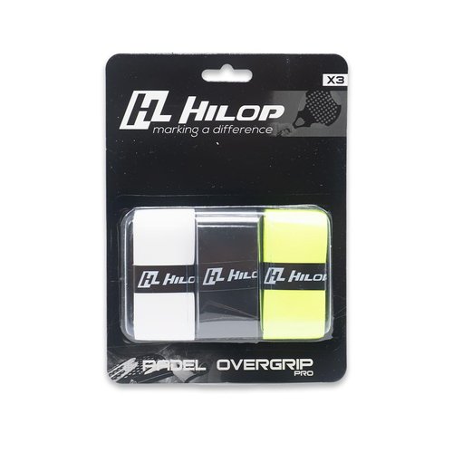 HILOP Padel overgrip (Black-White-Phosphorescent Yellow)