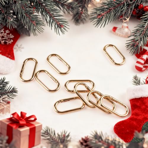 27 Gold Oval Spring Carabiner Keychain Clips for Bags & Crafts