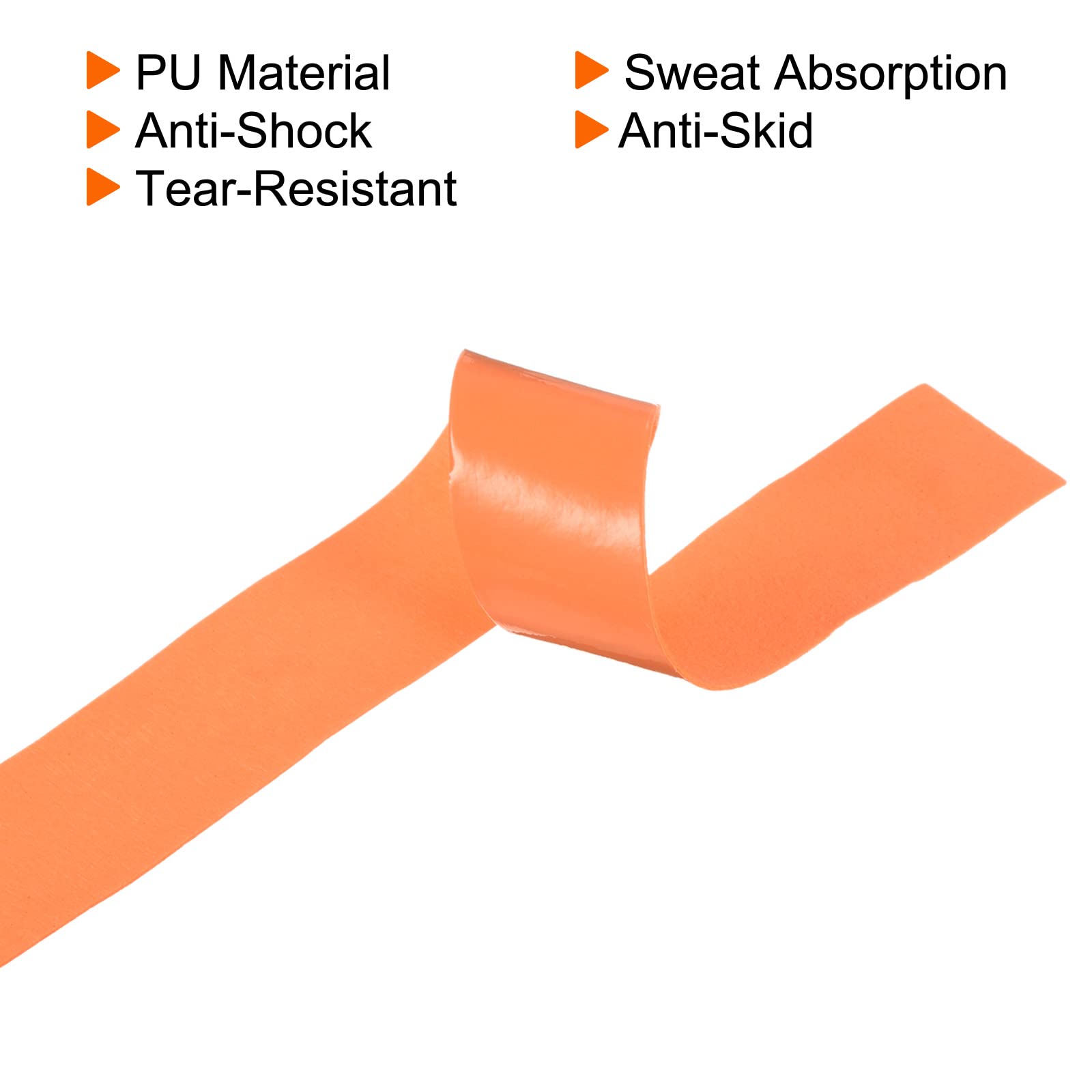 PATIKIL 43.3" Tennis Racket Grip Tape, 12 Pack PU Overgrip Stretchy Non-Slip Absorb Sweat for Badminton Fishing Rod, Orange