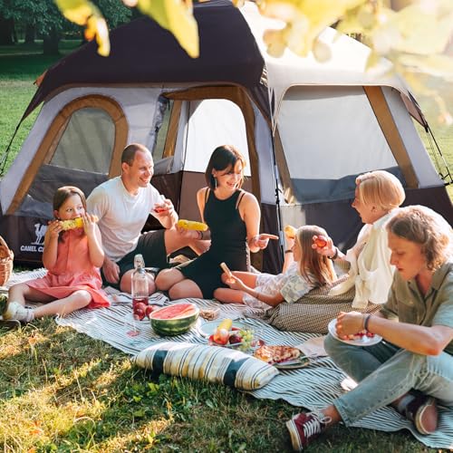 Camel Crown 4 Person Waterproof Camping Tent - Coffee Brown, Lightweight & Portable for Outdoor Hiking & Camping