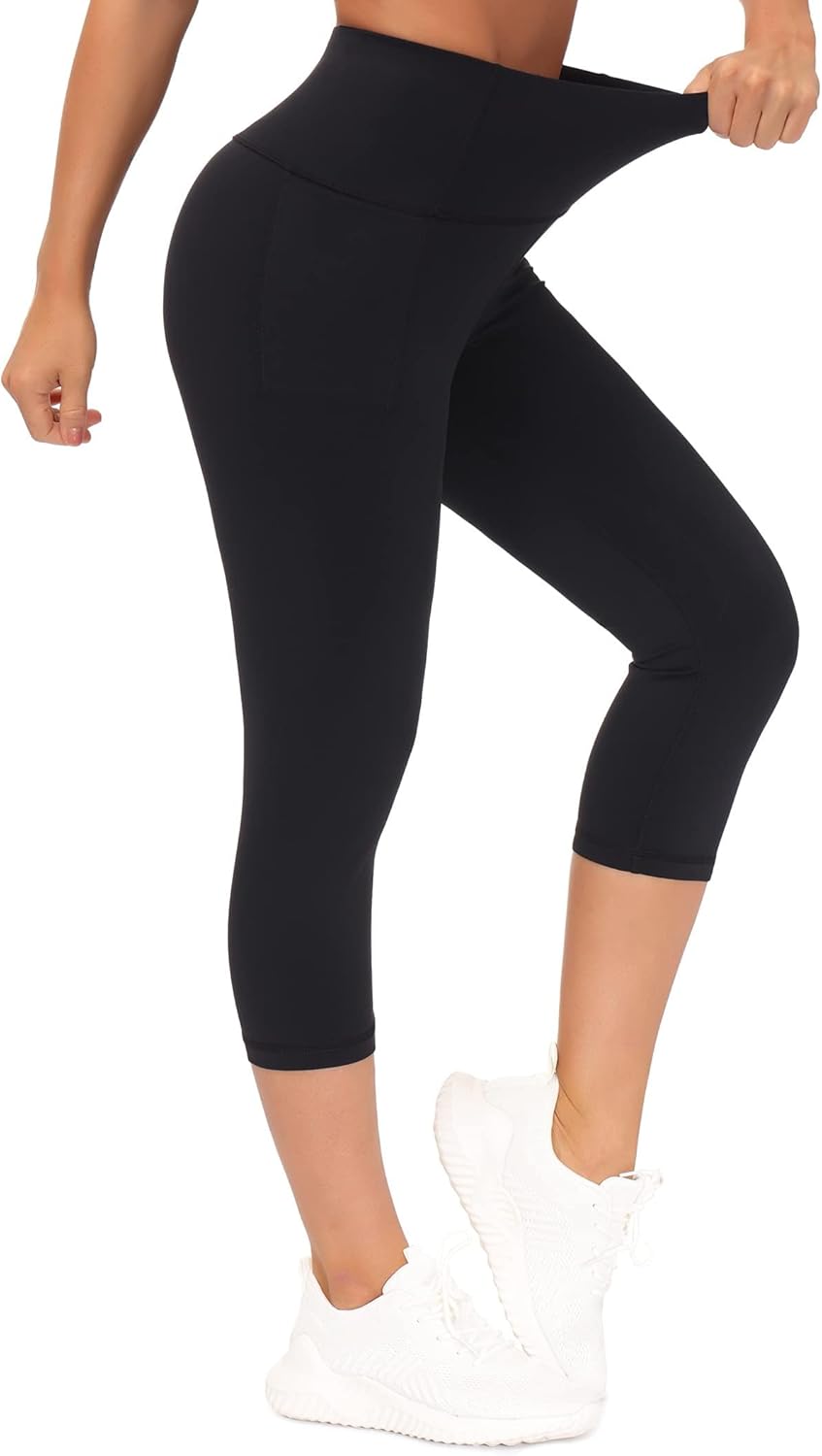 The Gym People High Waist Tummy Control Capris | Women's Leggings for Ultimate Comfort