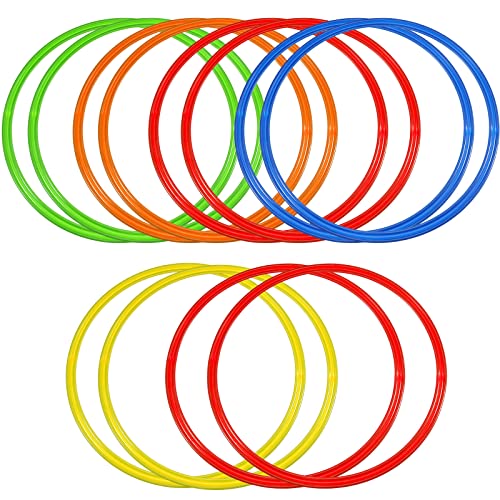 Libima 24 Pcs 15.8 Inch Exercise Hoop Obstacle Course Ring Set - Large Plastic Fitness Rings