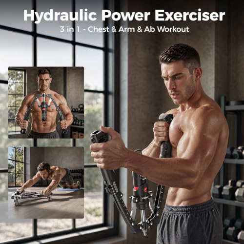 Black FLYBIRD Hydraulic Power Twister Arm Trainer 3-in-1 Chest & Arm Workout Equipment