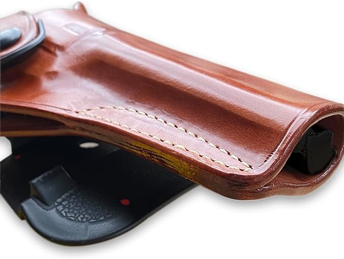 Leather Revolver Holster with Retention Strap for BlackHawks .357/41 Mag 6.5-Inch, Right Hand