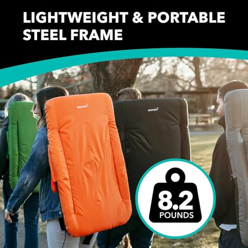 Extra Wide Stadium Seats with Back Support - 25-Inch Foldable Waterproof Sport Chairs - Grey, 2 Pack