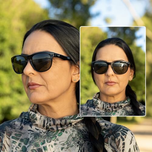 KastKing Alsea Bifocal Polarized Women Sunglasses - Gloss Black Frame, Smoke Lenses, +2.5 Bifocal
