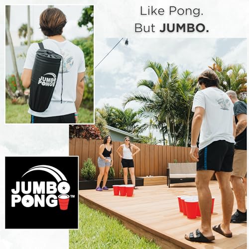 Giant Yard Pong Set - Durable Outdoor Indoor Lawn & Beach Games with Balls & Pump