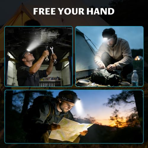 Camping Headlamp Flashlight 4 Pack - Bright, Lightweight, Battery Powered