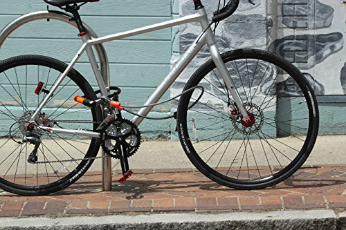 Bicycle U-Lock with 4 ft KryptoFlex Double Loop Cable - Black/Orange