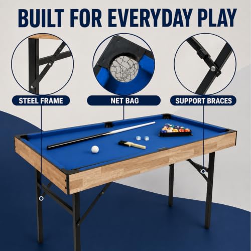 6-in-1 Multi Game Table with Foldable Design - Pool, Air Hockey, Table Tennis & More