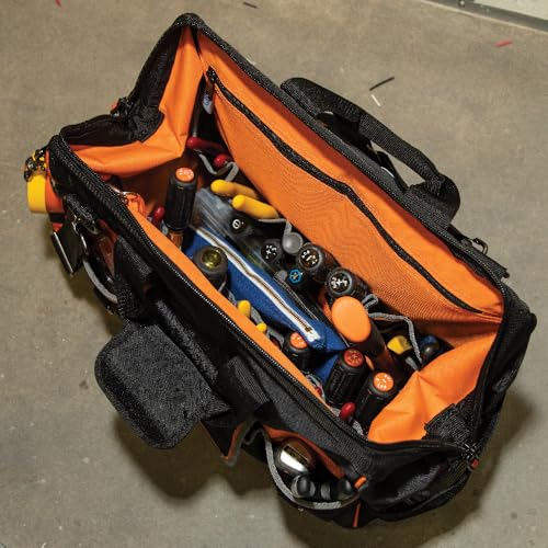 42-Pocket Wide-Open Tool Bag - Klein Tradesman Pro 1680D Ballistic Weave