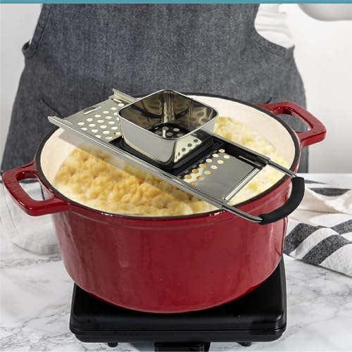 Spaetzle Maker Lid with Scraper - Comfort Handle, Stainless Steel, 12.8x4.2"