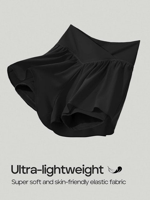 Ewedoos Athletic Shorts - Flowy High-Waisted Running Skorts for Women | Stylish Butterfly Design