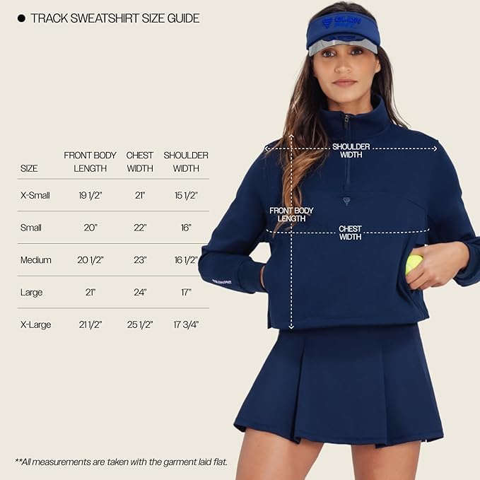 G GLDN PNT Women's Cropped Quarter-Zip Sweatshirt for Tennis & Pickleball - Navy, Small