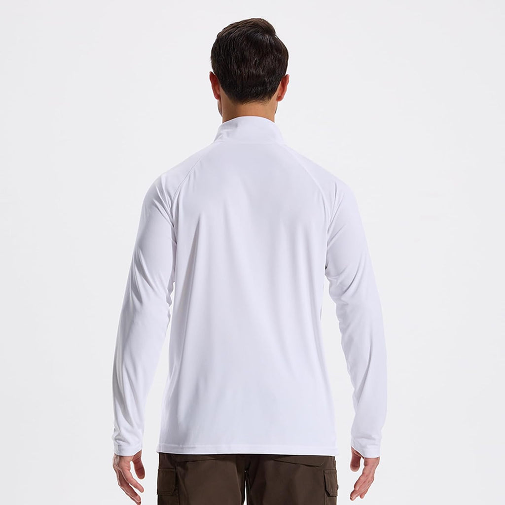 LOOGU Men's Quarter Zip Golf Pullover Long Sleeve 1/4 Zip Mock Neck UPF50+ Shirts Running Athletic Hiking Quick Dry Outdoor