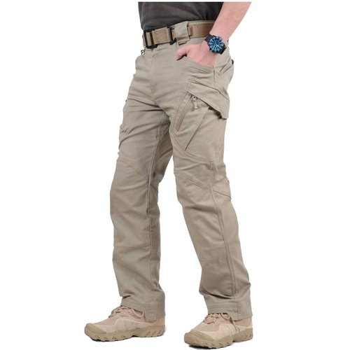 CARWORNIC Gear Men's Hiking Tactical Pants Lightweight Cotton Outdoor Military Combat Cargo Trousers Khaki