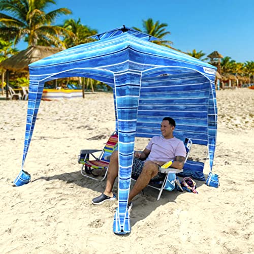 EasyGo Cabana Beach Blue - Portable 6' x 6' Shade for Beach & Outdoors