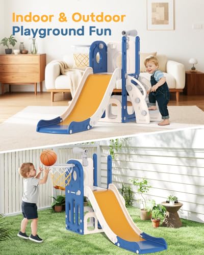 Babytronic 6-in-1 Toddler Indoor & Outdoor Climber Playset Blue & Yellow