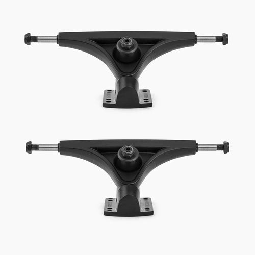 Bear Trucks Gen 6 Grizzly Longboard Trucks, Black, 155mm 50° - 85a Grey Bushing, Black/Grey