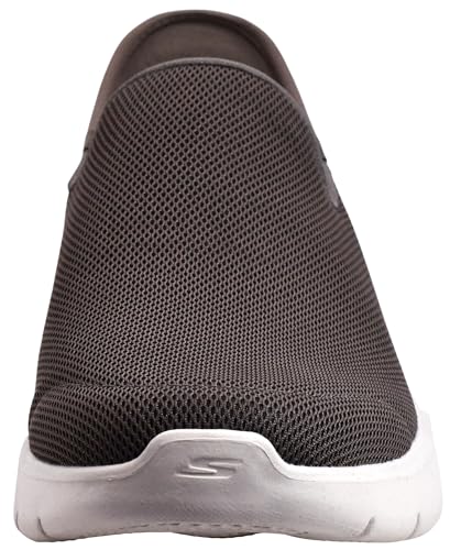 Skechers Men's Slip-On Go Walk Flex Sneakers - No Hands, Taupe/Natural, 10.5
