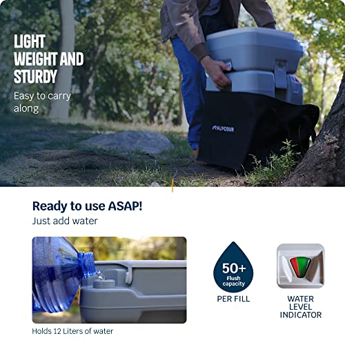 Alpcour 5.8 Gallon Portable Toilet with Pump Flush for Camping & RV