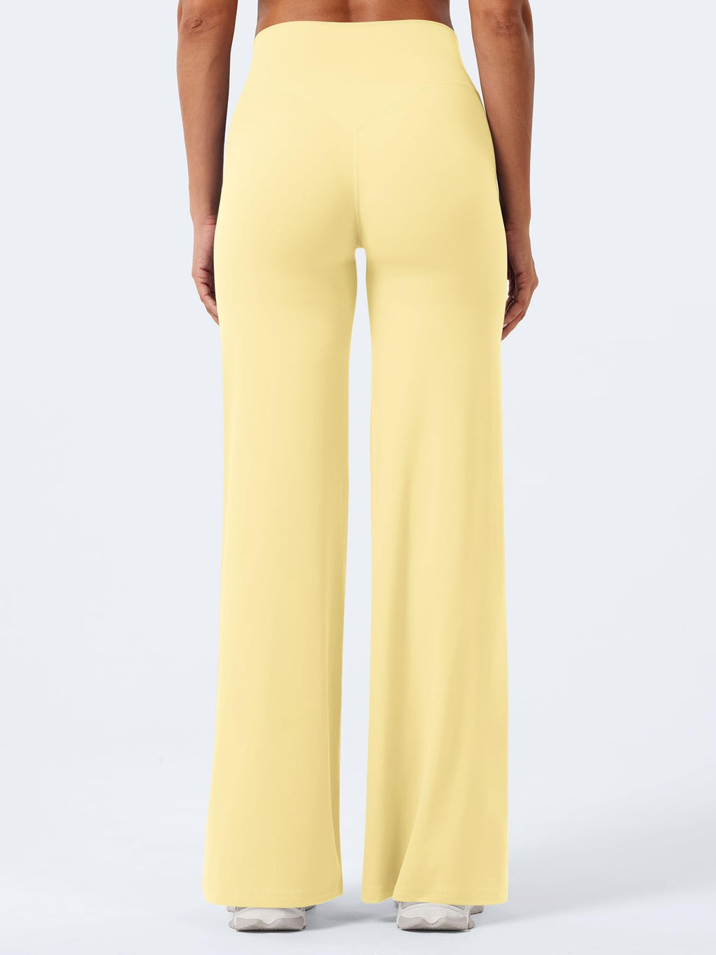 YEOREO Workout Leggings Womens No Front Seam Straight Leggings 31.5" High Waist Buttery Eddiy Gym Yoga Pants Butter Yellow L