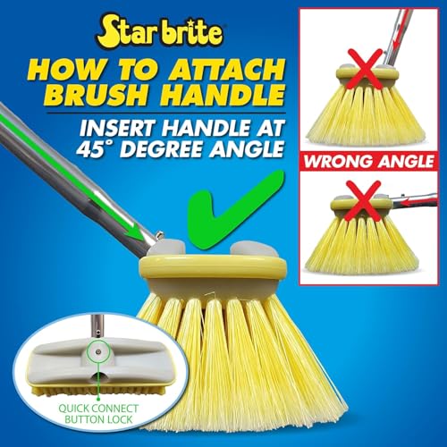 Soft Yellow Telescoping Deck Brush Kit - Marine & Outdoor Cleaning Tool