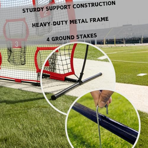 7x7ft Football Throwing Net with 5 Targets Portable QB Training Equipment
