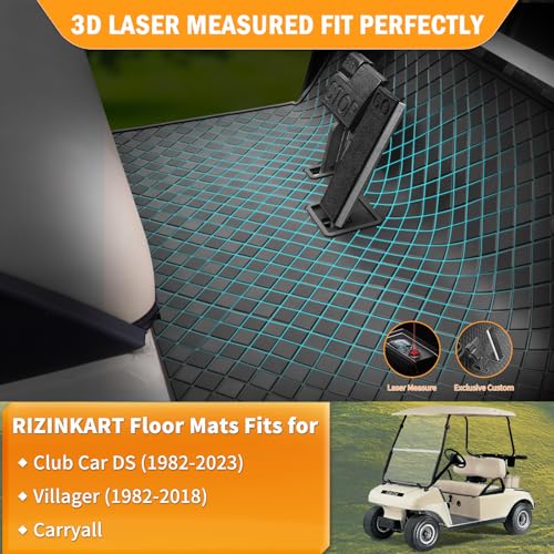 Golf Cart Floor Mat Black Trim Fit Club Car DS 1982-2013 Villager 1982-2018