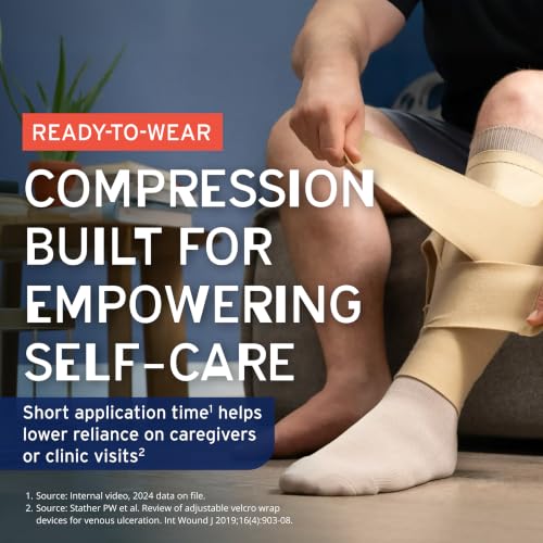 JOBST FarrowWrap 4000 Gradient Compression Bandages 30-40 mmHg for Lymphedema - Adjustable, Medium Tall, Black