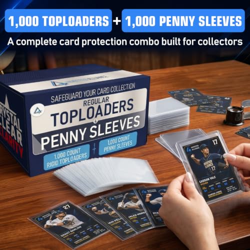 Invested Alliance 2000-Pack Card Sleeves & Toploaders Set – 1000 Clear 35PT Top Loaders + 1000 Penny Sleeves, For Trading & Sports Cards - Variation of 1000 Hard & Soft Sleeves
