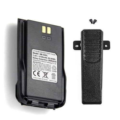 VMUKSAN Anytone Original 3100mAh AT-D878UV Battery Pack with USB-C Port Includes Belt Clip for AT-D878UV Plus/D878UV/D868UV