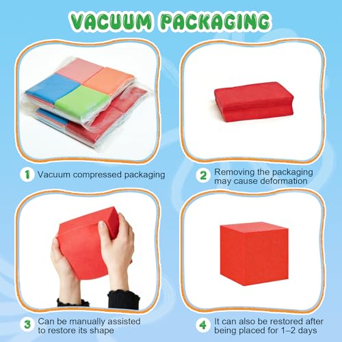CUKBLESS 40 pcs Soft Foam Pit Blocks - 5.9x5.9x5.9 Inches, Flame Retardant