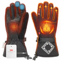 SURGOAL Leather Heated Gloves for Men, 158°F Heating & 8H Battery Life, 7.4V Rechargeable Heated Gloves for Women, Waterproof & Touchscreen Ideal for Winter, Hunting, Motorcycle (PU-Black, L)