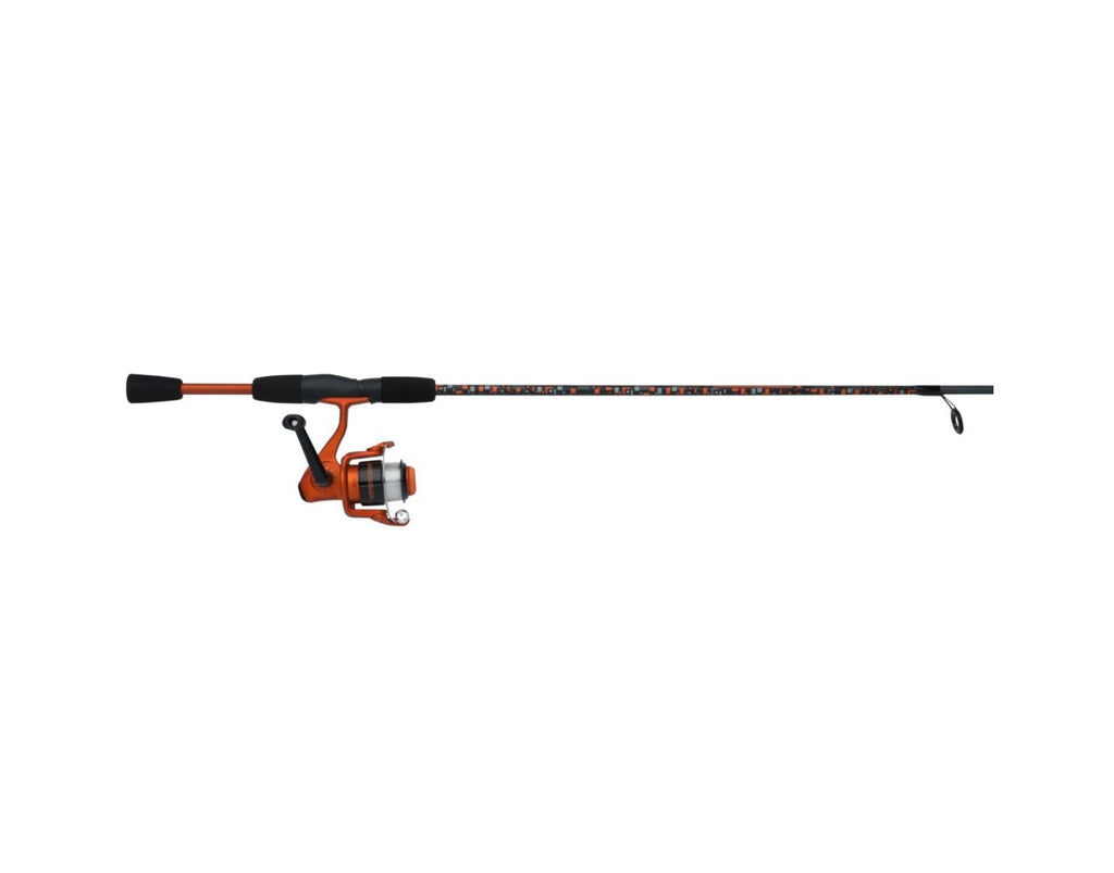 Shakespeare Amphibian Spinning Reel and 5'6" Fishing Rod Combo, Orange, Size 30 Reel, Right/Left Handle Position, 2-Piece Tubular Fiberglass Rod, Pre-Spooled ABS Spool, Oil Felt Drag System